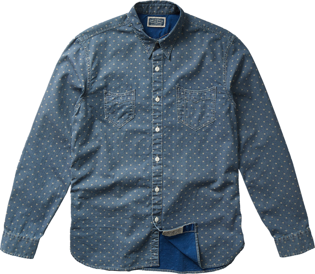 Men Blue Dotted Shirt