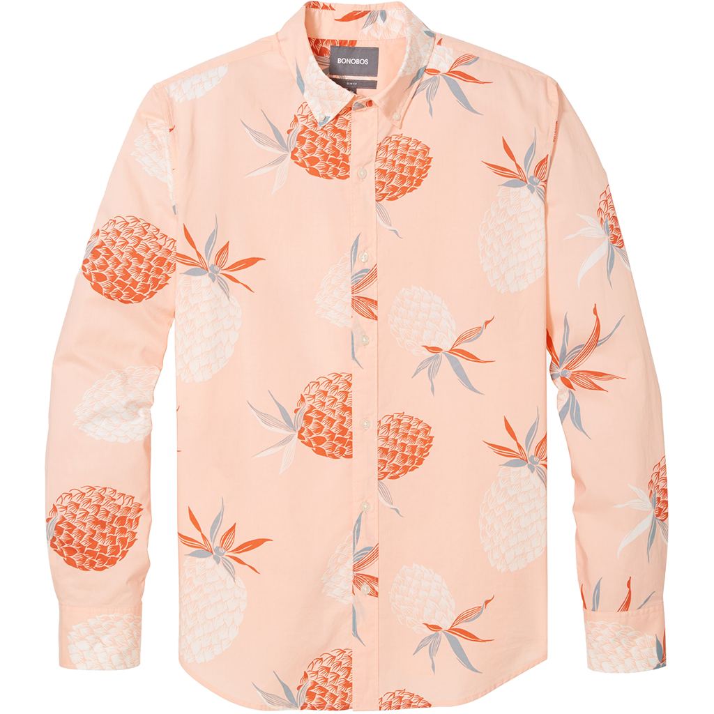 Pinaple Print Orange Shirt